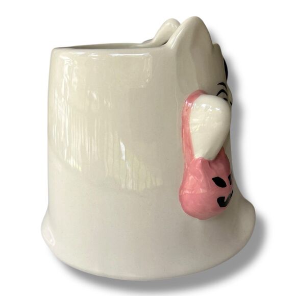 Cobwebs & Cauldrons Hand Painted Cat Pink Bow Halloween Mug - Picture 5 of 10